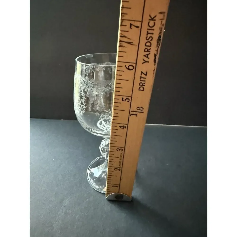 Vtg Cascade Czech Crystal Bohemia Cordial Wine Cocktail Glasses Set (5) Barware